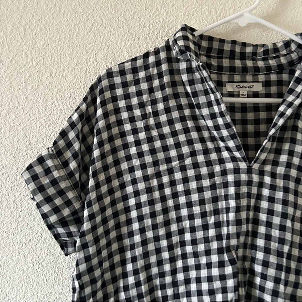 Madewell Women’s Check Top Small Boxy Cut Boho Minimalist Contemporary Boho - Picture 4 of 12